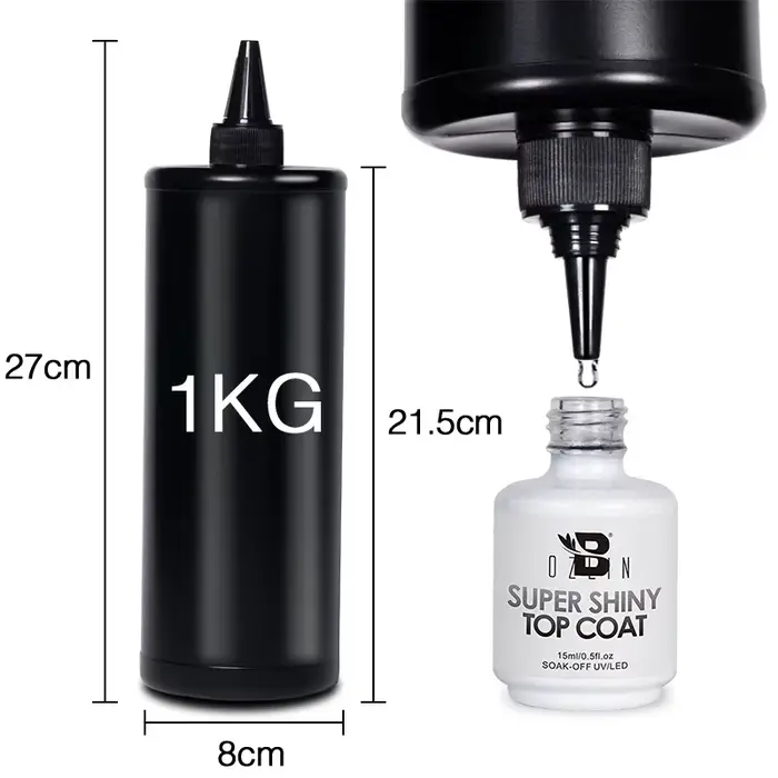 BOZLIN 250ml/500ml/1KG Super Brillant Top Coat Couleur Base Gel UV Mat Top