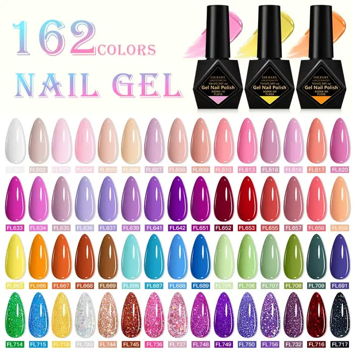 10ml Gel Vernis à ongles 162 couleurs fournitures