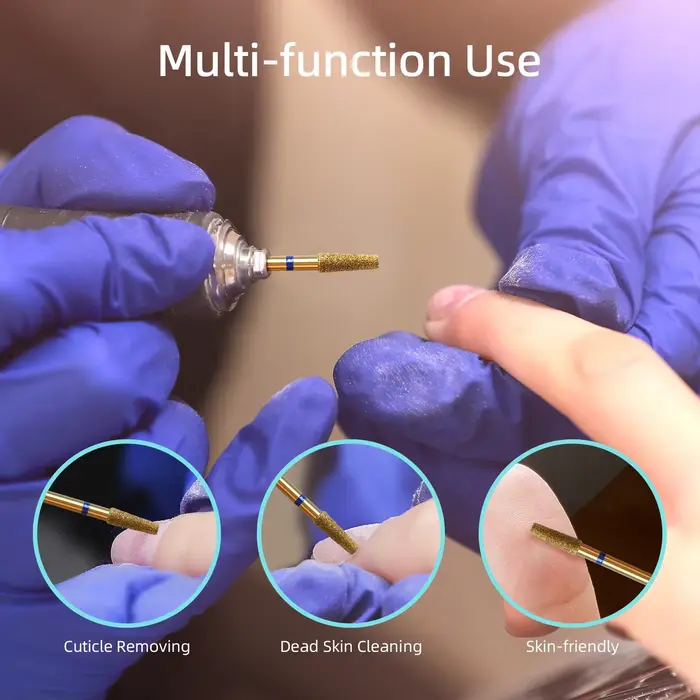 HYTOOS foret à ongles propre pour cuticules coniques de 3 mm, mèches à ongles en diamant russe en ti