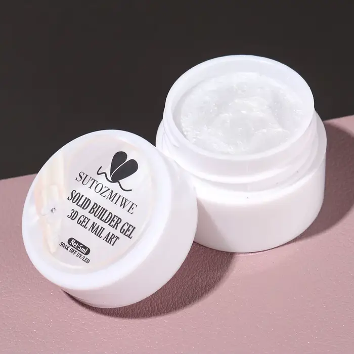 Vernis à ongles Gel solide 3D blanc chromé