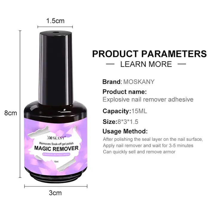 MOSKANY 15ml dissolvant magique vernis à ongles pour tremper