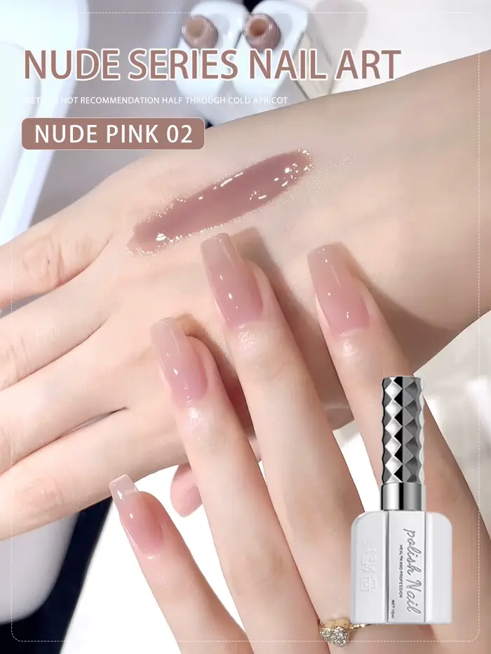 Gel de Base en caoutchouc cristal nu, couleur naturelle, semi-permanent, à tremper, UV LED, vernis p