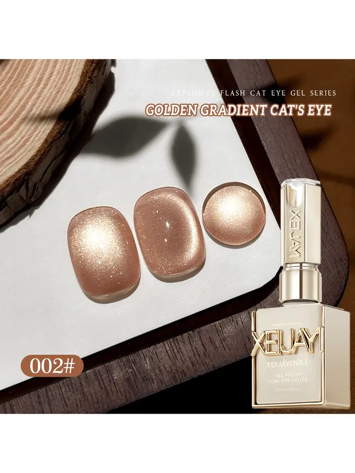 6 pièces 15ML dégradé doré oeil de chat vernis à ongles Gel photothérapeutique tremper