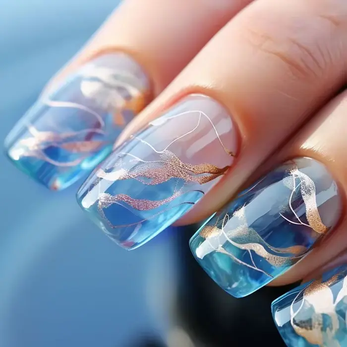 Faux ongles français courts et carrés simples, 24 pièces, à pression sur fleurs colorées, couverture