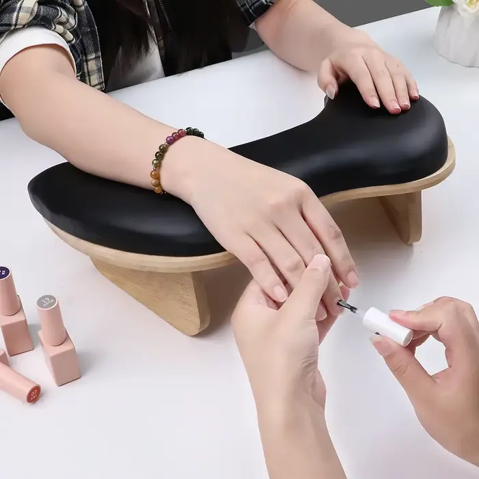 Coussin pour nail art, support de bras incliné en cuir PU