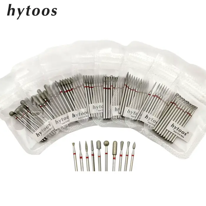 HYTOOS forets à ongles diamant grain fin 10 pièces/ensemble fraises à cuticules russes forets de man