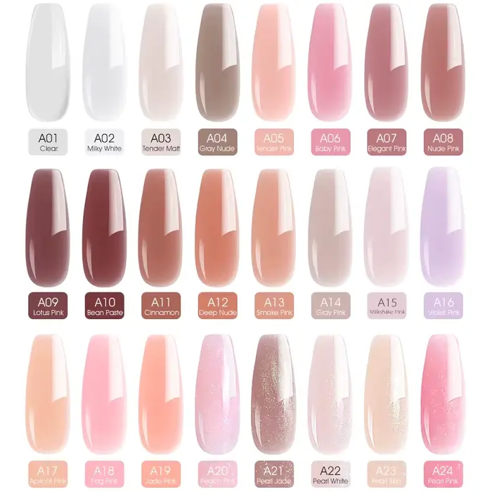 VENALISA 50ml Gelée Transparente Rose Nude Camouflage Gel UV LED Polygel pour Extension d'Ongles Nail Art Manucure Acrylique