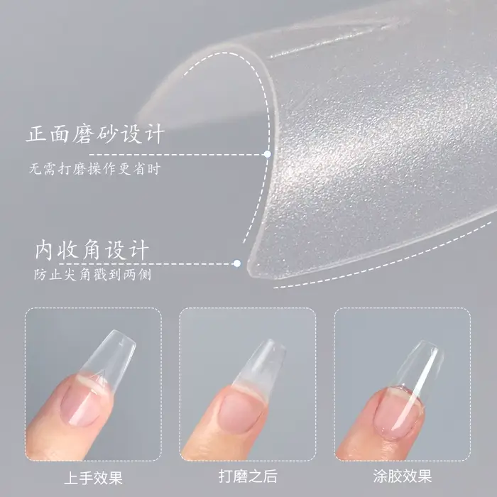 630 pièces pointes d'ongles de cercueil longs et transparents