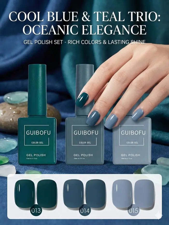 Lot de 3 vernis gel 15 ml