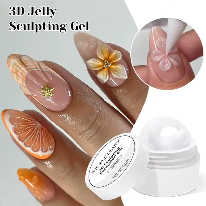 NICOLE DIARY blanc antiadhésif Extension de main Gel vernis à ongles pour 3D façonnage sculpture fle