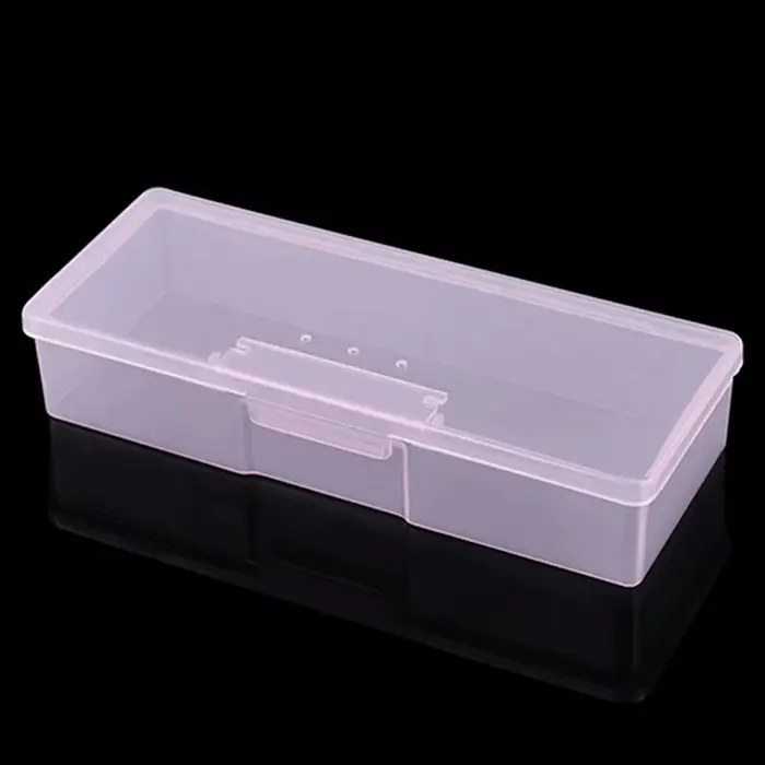 Boîte de rangement pour accessoires de nail art, organisateur transparent en plastique cubique, étui