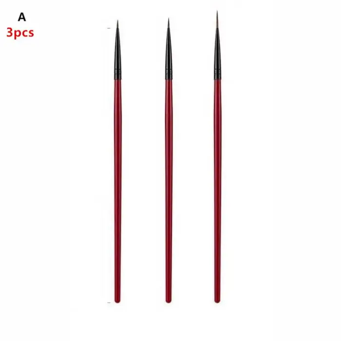 【Amn】 3 pinceaux pour nail art, pinceau liner pour détails fins, pinceau liner pour dessin précis, o