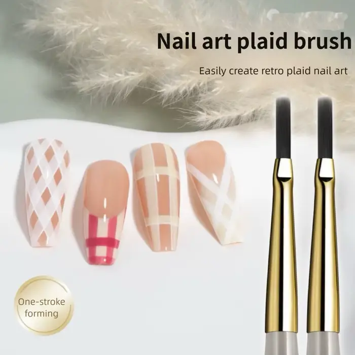 Ensemble de pinceaux pour Nail Art à carreaux français