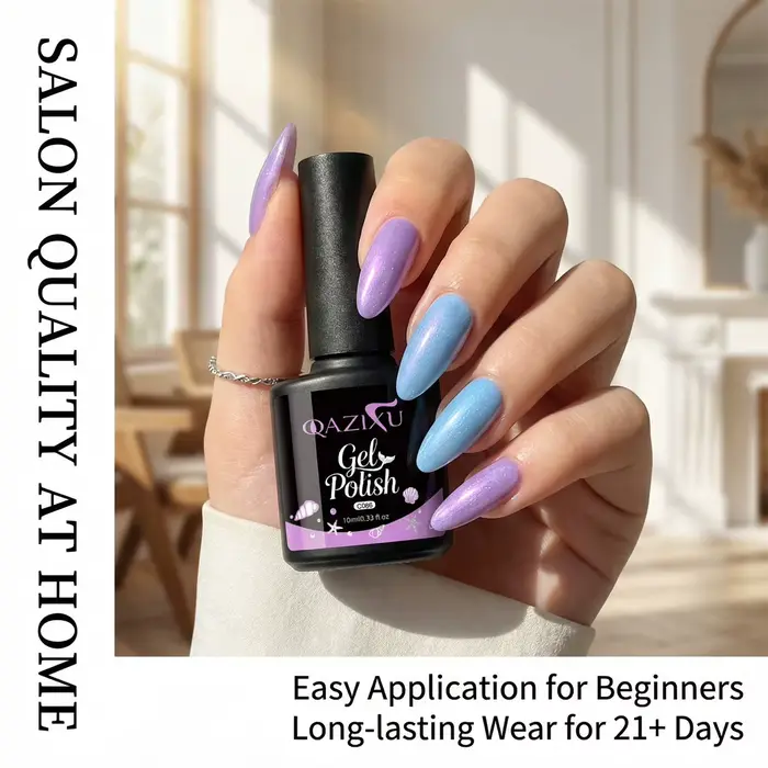 QAZIXU – Kit de vernis à ongles gel pailleté effet sirène 6 couleurs