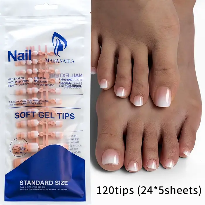 120 pièces brillant nu rose français presse sur ongles ensemble 1 * boîte court français carré faux 