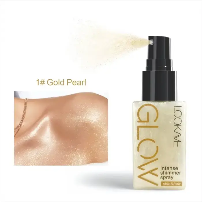 Spray d'huile scintillante nacrée, brillant durable, Contour du Bronze doré, éclaircissant pour le v
