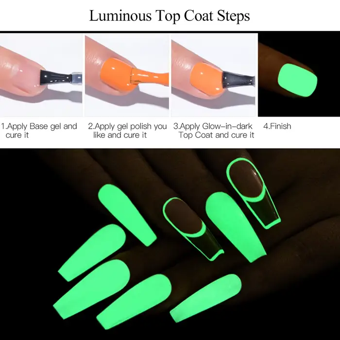 Quatre Lily 7ml couche de finition lumineuse Gel Vernis à ongles brillant dans la nuit paillettes Semi Permanent UV