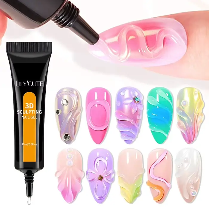 LILYCUTE Gel Sculptant 15ML pour Modelage 3D, Sculpture de Fleurs, Manucure, Gel de Sculpture Imperm