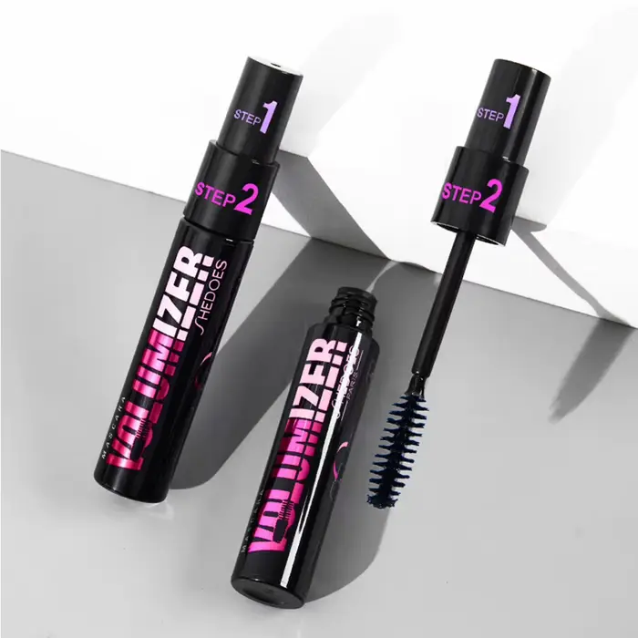 Mascara 2 en 1 Long et épais, brosse en Gel de silice, allonge le Volume, imperméable, durable, beauté des yeux, cosmétiques