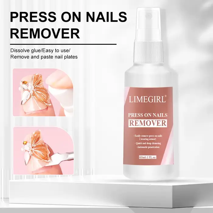 LIMEGIRL 60ml dissolvant de Gel pour ongles liquide pour ongles facile adoucir enlever les faux ongl