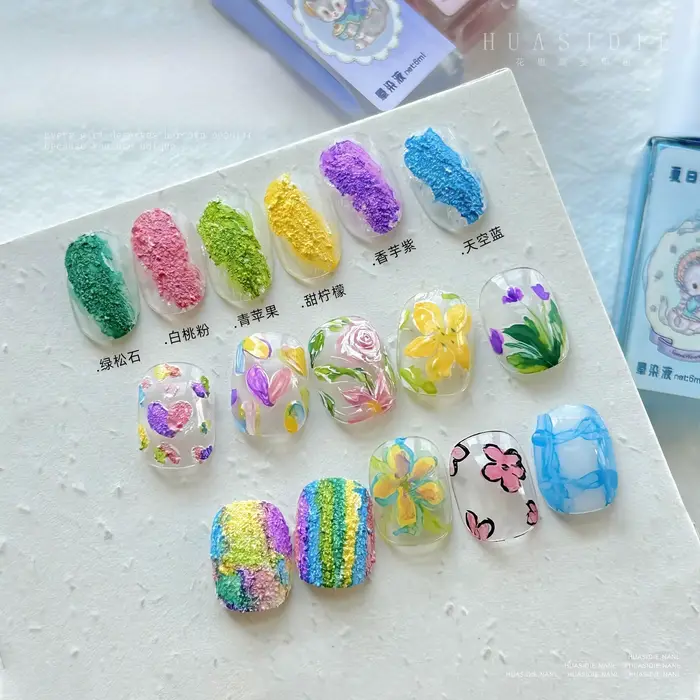 6 couleurs été crème glacée ongles dégradé fluide 6ml créatif bricolage conception