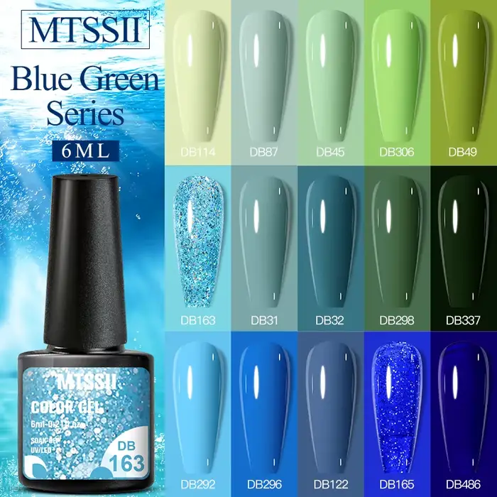 Verhéritage à Ongles Gel Semi-Continu Bleu Vif