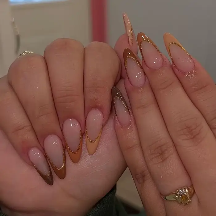 Faux ongles longs en amande pour manucure, style français romantique, avec cœurs et nœuds 3D, détach