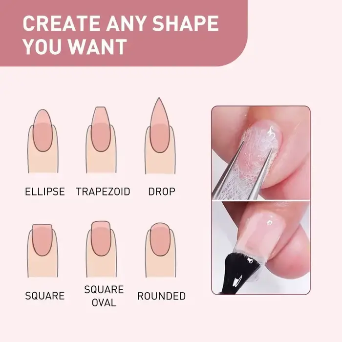 Extension d'ongles en soie et fibre de verre