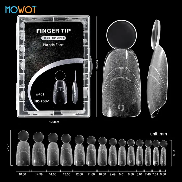 MOWOT Moules à ongles double face effet mat 140 pièces pour extension rapide