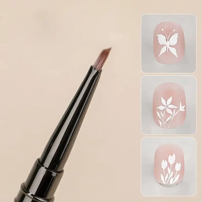 Pinceau triangulaire pour nail art, motifs 3D, pinceau à ongles en acrylique pour photothérapie, gel