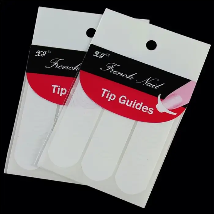 2 paquets (96 pièces) de guides autocollants blancs pour manucure française, pour nail art, lignes e
