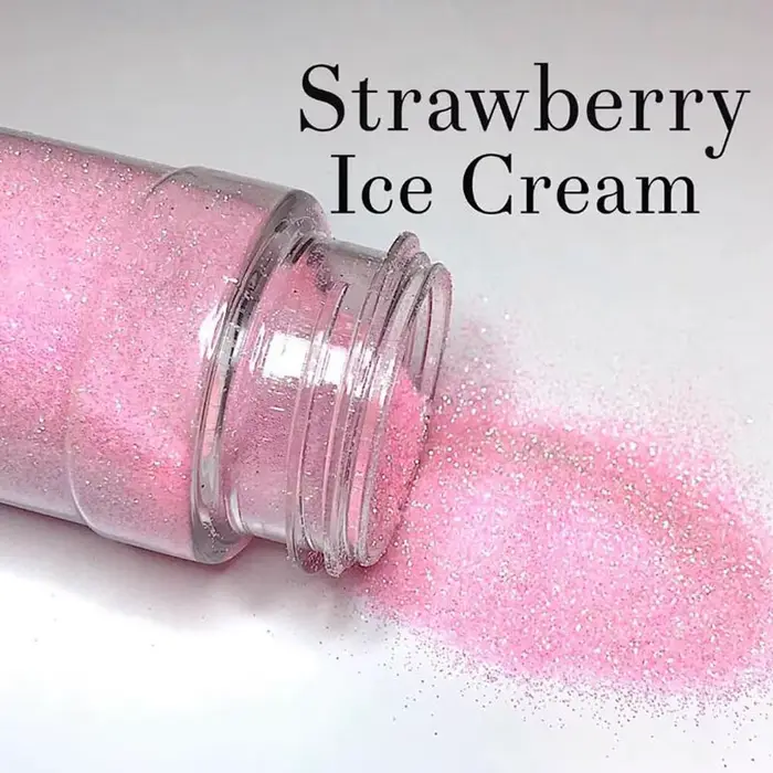 Poudre de sucre rose brillante pour Nail Art