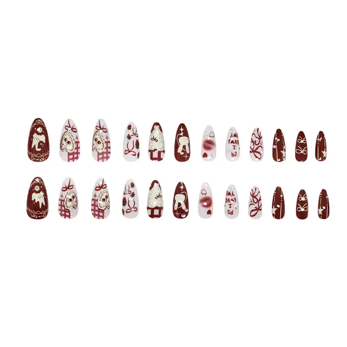 Nail art Lapin et Vin, Faux ongles Nœud Papillon Jeunesse et Douceur