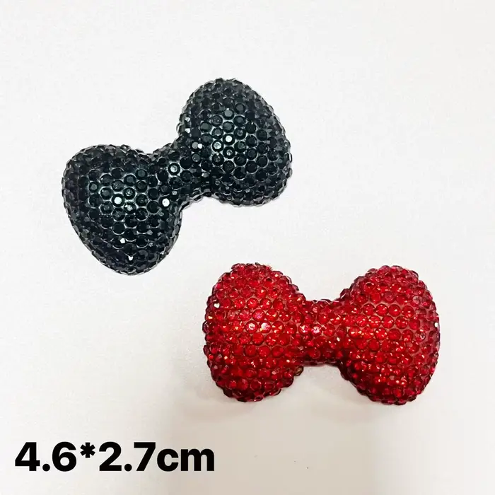 2 pièces de luxe Kawaii Rose blanc rouge grande taille résine AB couleur dos plat arc indésirable co