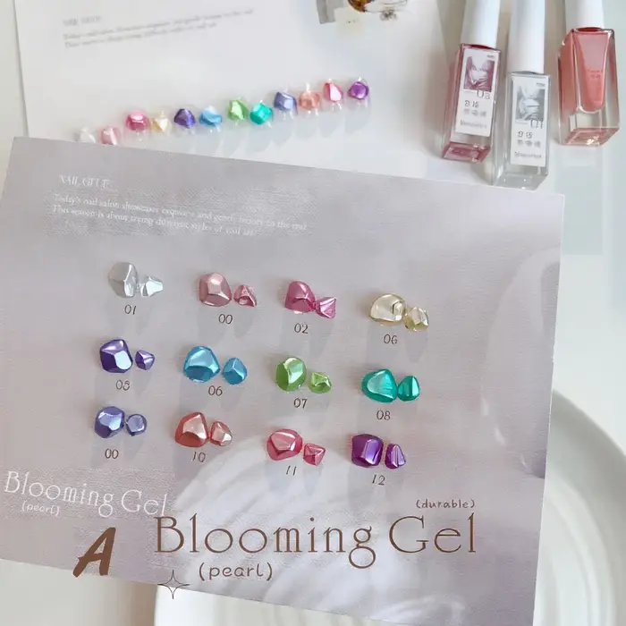 12 Couleurs d'Encres Marbrées Effet Perle pour Ongles, Encre Aquarelle, Gel Dégradé Semi-Permanent, Vernis Gel UV à Dissoudre