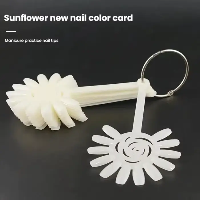 Embouts d'affichage pour ongles, 120 pièces, Design tournesol Transparent naturel pour échantillons 
