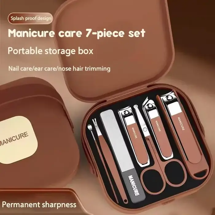 Kit de manucure complet 7 pièces avec coupe-ongles