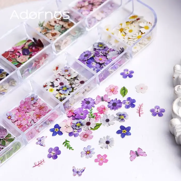 Diverses fleurs Nail Art décorations Rose marguerite Iris