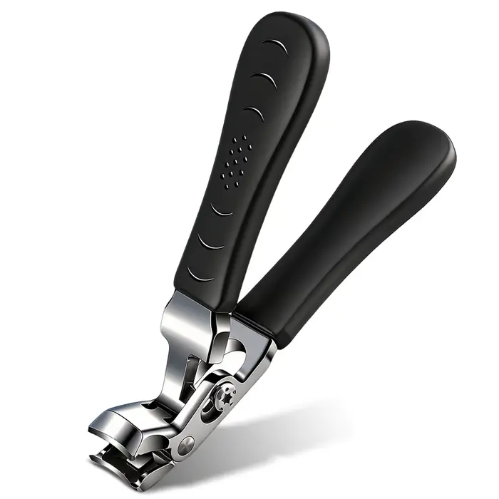 Coupe-ongles avec récupérateur, tête inclinée, pour ongles épais, ouverture large, pour ongles de pi