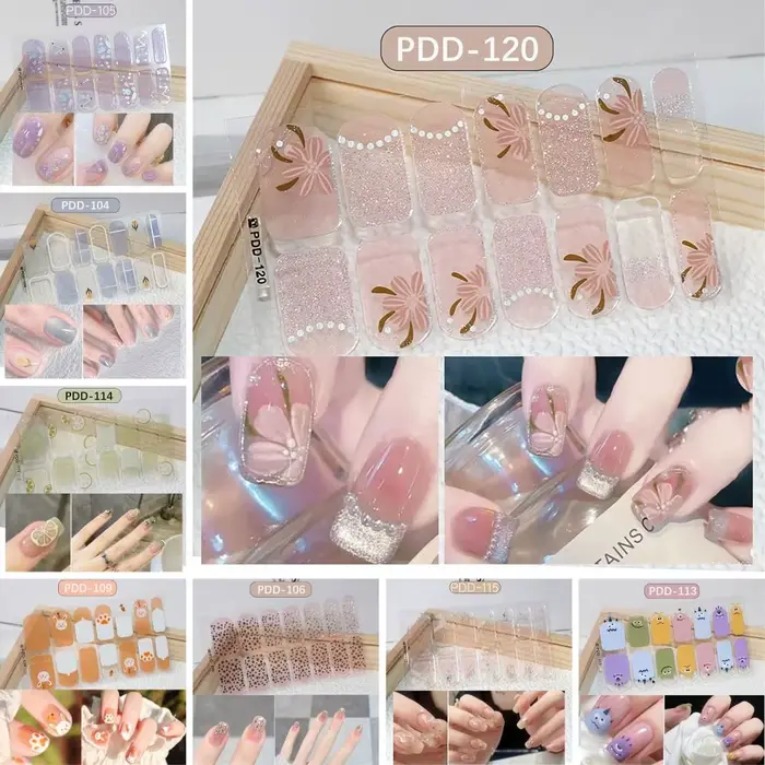 Autocollants pour Ongles en Gel Semi-durci