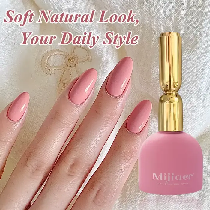 Gel rose pêche Mijiaer - semi-permanent, durcissement UV/LED, professionnel, sans alcool, longue tenue, DIY/salon, manucures quotidiennes