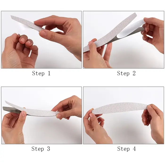Lime à ongles en papier de verre de remplacement, 100 pièces, avec poignée en métal, tampon amovible