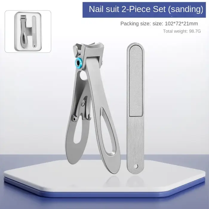 Ensemble d'outils coupe-ongles couleur titane