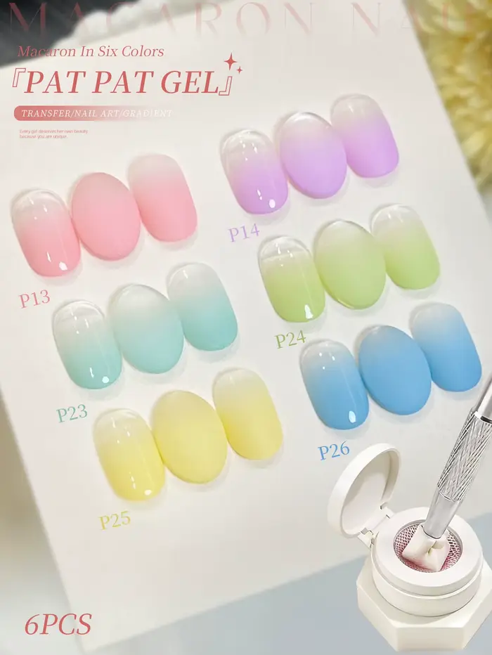 Vernis à ongles semi-solide gel 6 couleurs Macaron