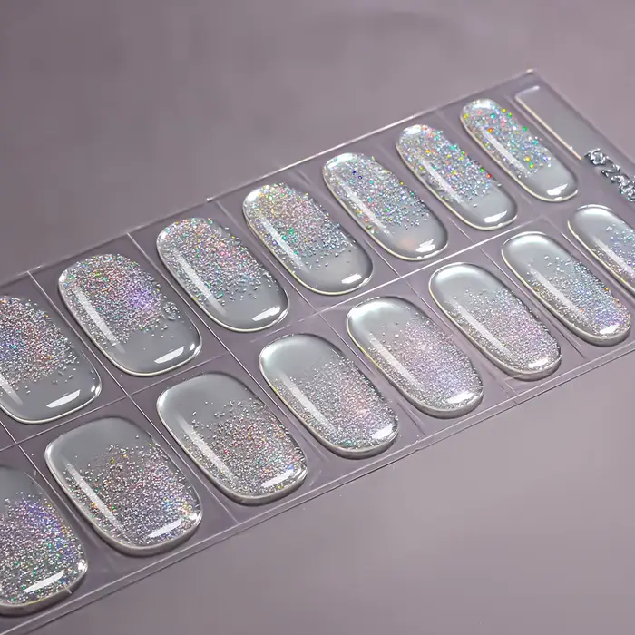 Bandes pour ongles en Gel Semi-durci scintillant