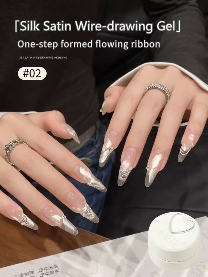 Kit de vernis à ongles en gel 5G lavable, satiné, blanc nacré, avec gel à fil fin haute densité pour