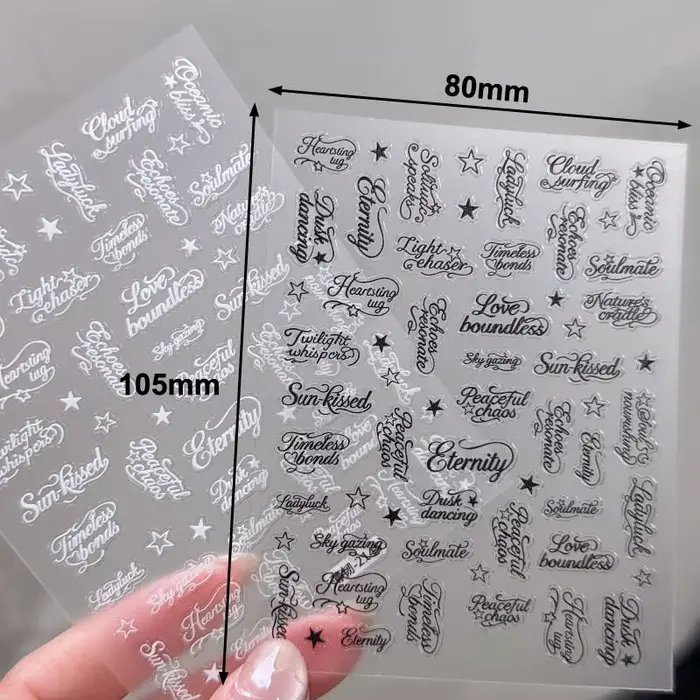 Autocollants pour ongles en forme d'ailes d'ange