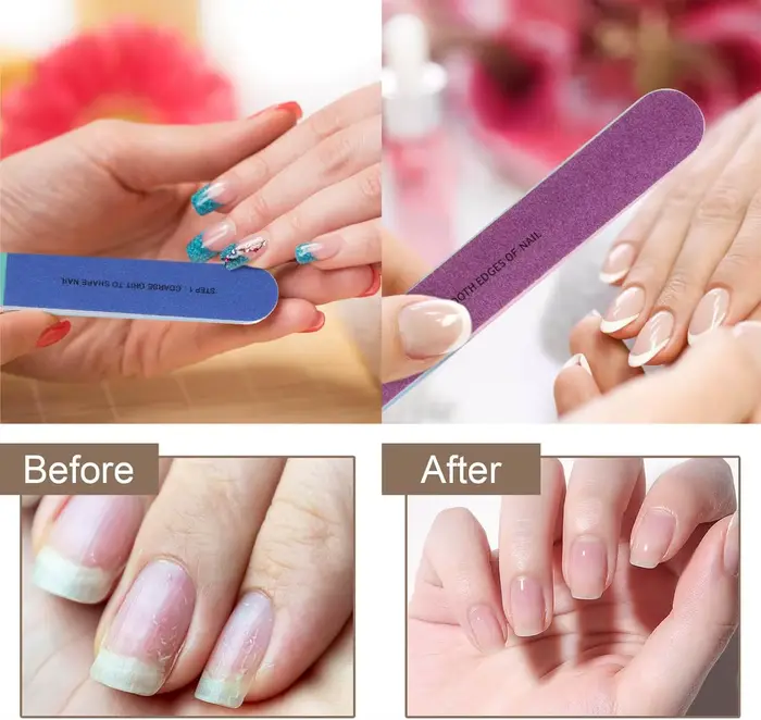 LULAA 1/5Pcs Lime à ongles multifonctionnelle 7 en 1