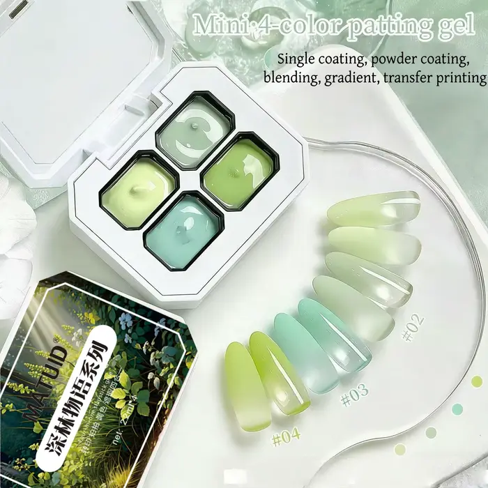 Gel à ongles quatre couleurs pour le printemps et l'été