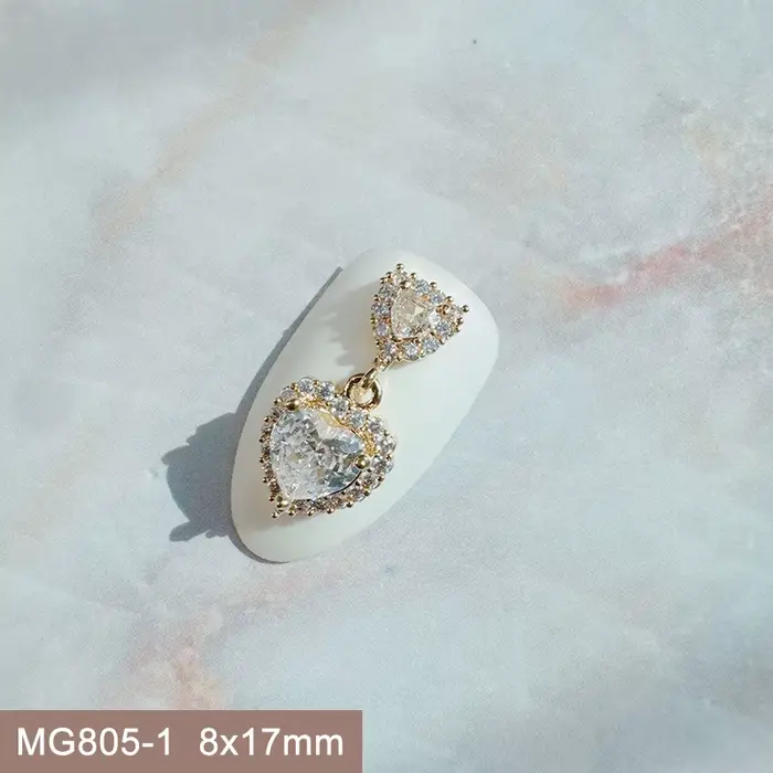 10 pièces saint valentin amour coeur marin lune Nail Art pièces Zircon cristal manucure ongles acces